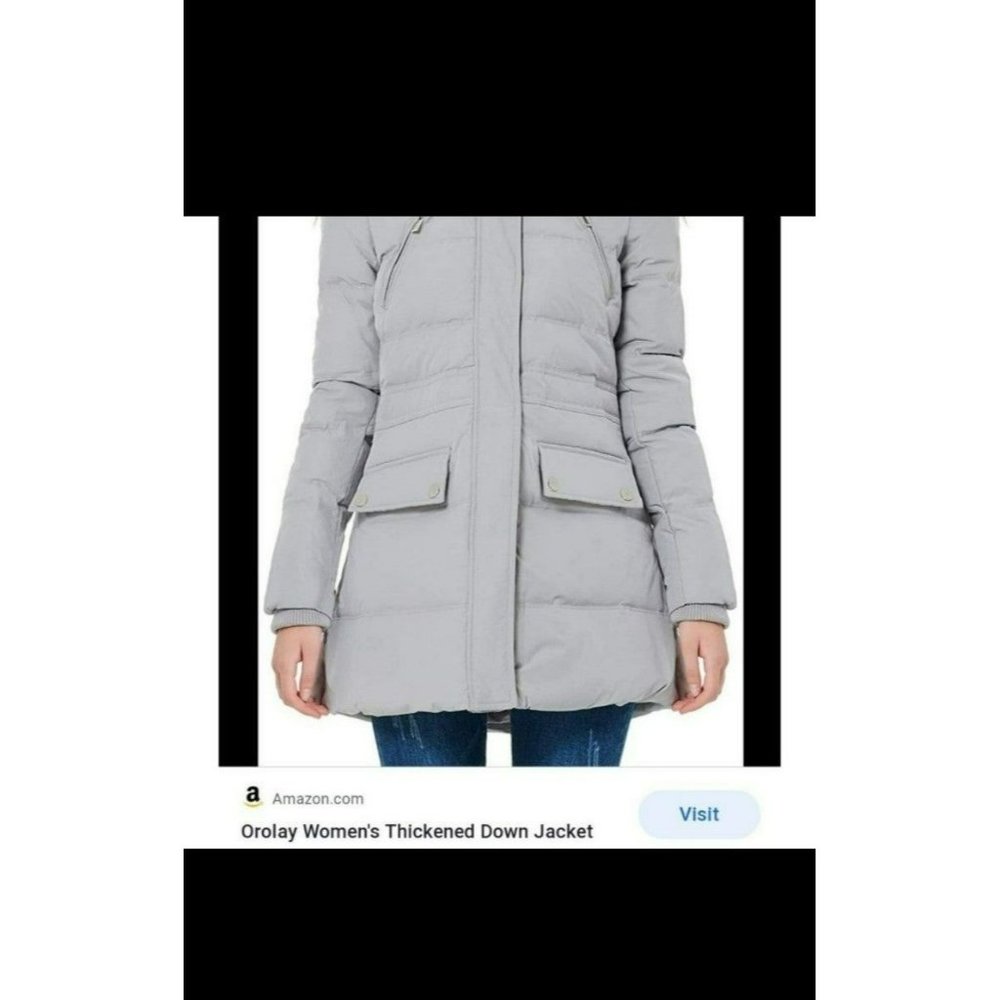 Ladies Orolay Grey Puffer Duck down Winter Jacket Size Medium